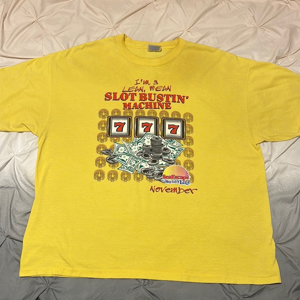 Lucky Slot Gambling Yellow T-Shirt